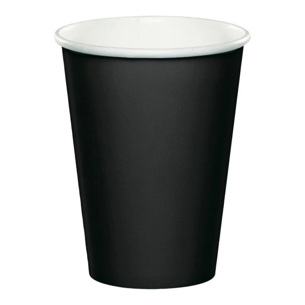 Vienk. puodeliai kavai 450 ml., d90 mm, pop. juodi (50)