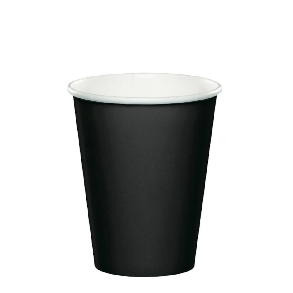 Vienk. puodeliai kavai 350ml. pop. juodi, d90 mm (50)