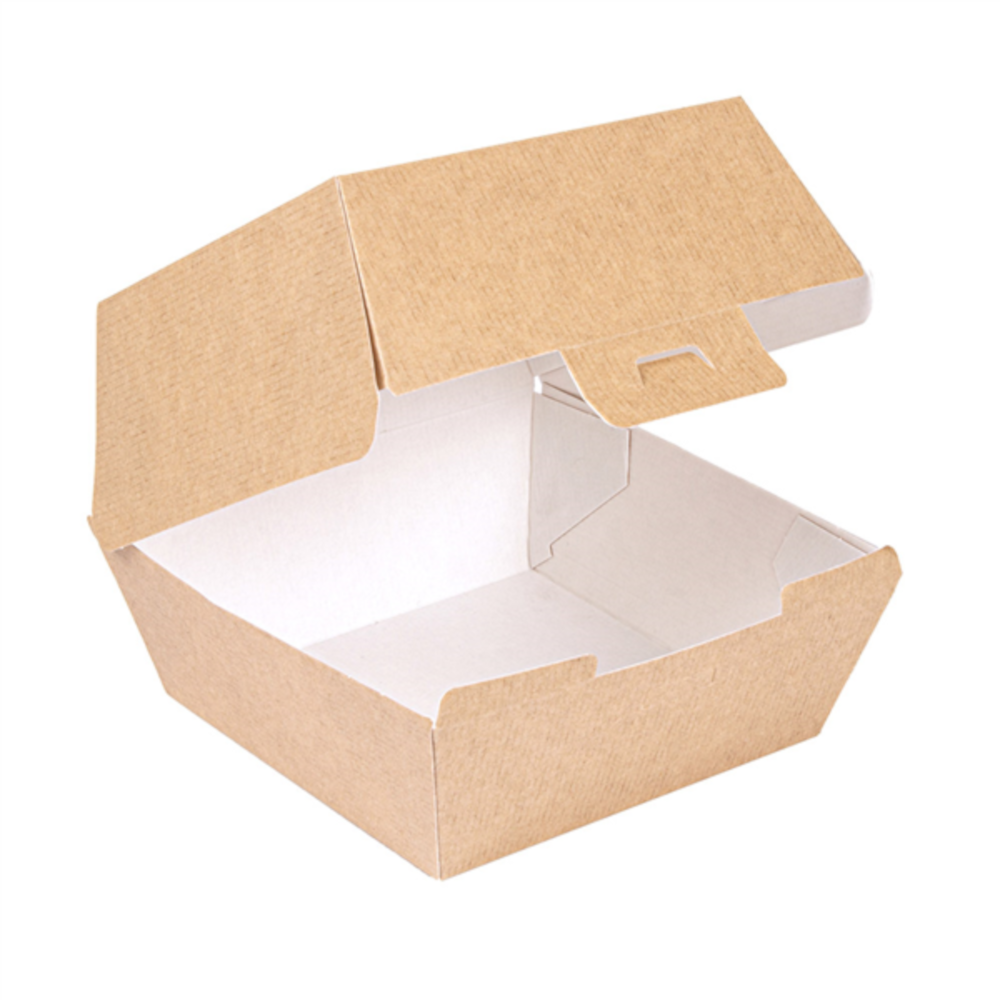 Vienkartinė dėžutė mėsainiams THEPACK (ruda, 15,5 x 14,5 x 9,5 cm., 50 vnt.)