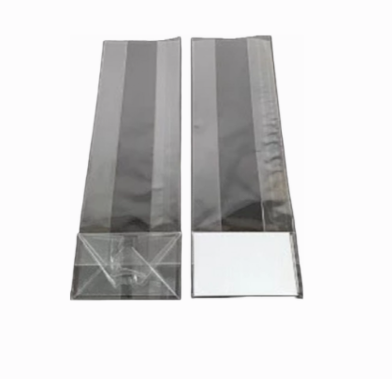 Maišelis (skaidrus, 120+60x320 mm., 100 vnt.)